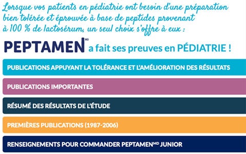 PEPTAMEN MD a fait ses preuves en Pédiatrie!