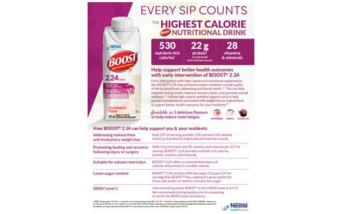 Help support better health outcomes with early intervention of BOOST® 2.24