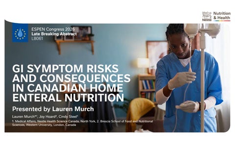 Study Poster & Video: GI Symptom Risks and Consequences in Canadian Home Enteral Nutrition (ESPEN Congress on Clinical Nutrition & Metabolism, 2026)